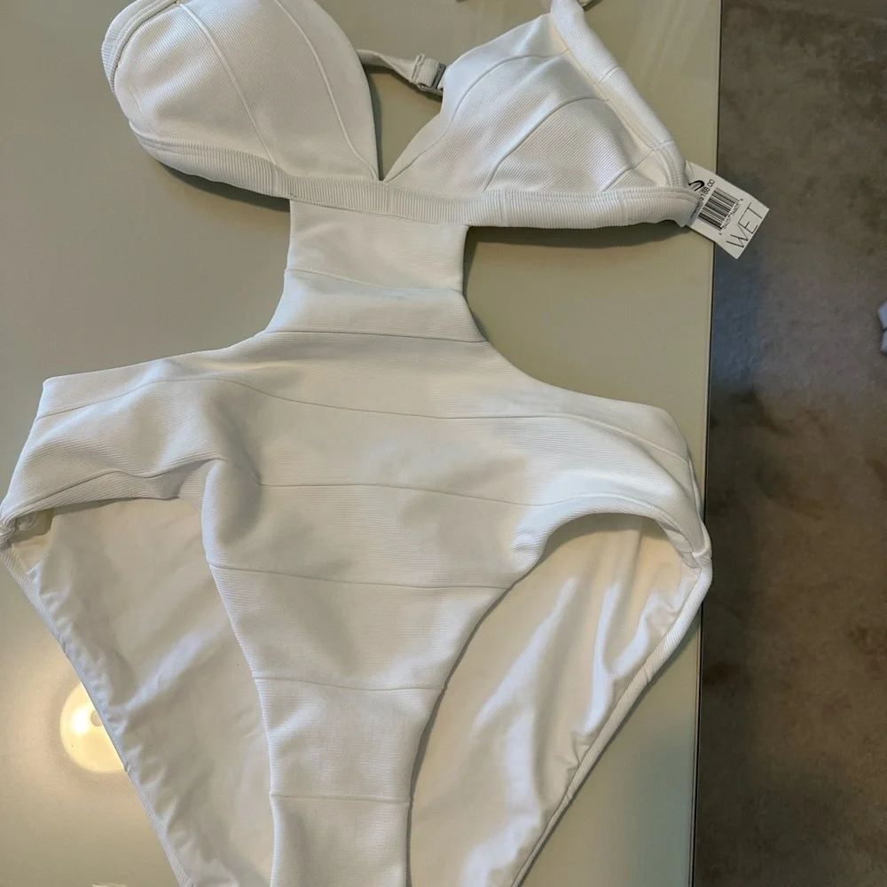 WET Cutout White One-Piece Swimsuit